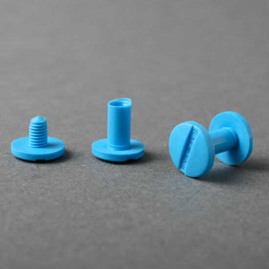 Plastic binding screws Light Blue 50 pcs - Click Image to Close